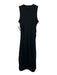 Athleta Size XS Black Cotton Blend Sleeveless Ruched Side Slit Midi Dress Black / XS
