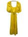 The Drop Size XS Yellow Lyocell Half Puff Sleeve Cut Out Tiered Maxi Dress Yellow / XS