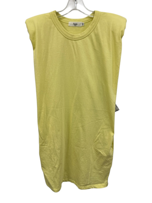 Frankie Shop Size XS Pale Yellow Cotton Sleeveless Shoulder Pads Pockets Dress Pale Yellow / XS