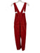 We The Free Size XS Red Cotton Denim Straight Leg Contrast Stitch Overalls Red / XS