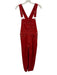 We The Free Size XS Red Cotton Denim Straight Leg Contrast Stitch Overalls Red / XS
