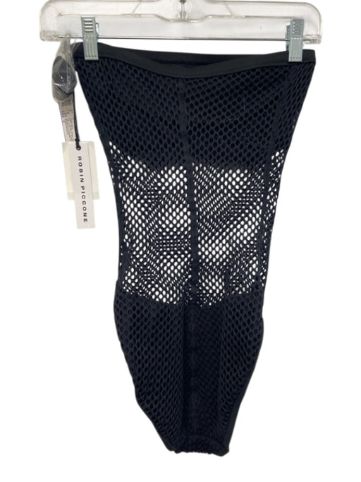Robin Piccone Size 2 Black Nylon Blend Fishnet High leg One Piece swimwear Black / 2