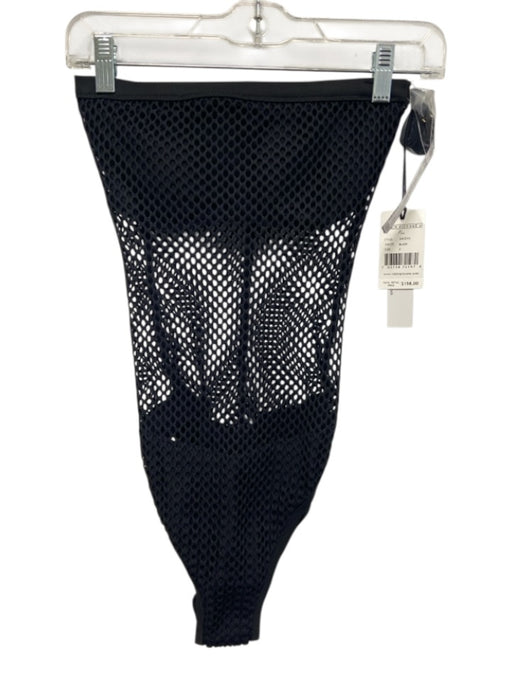 Robin Piccone Size 2 Black Nylon Blend Fishnet High leg One Piece swimwear Black / 2