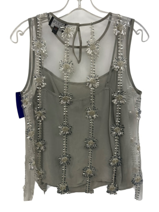J Crew Collection Size 4 Gray Viscose Mesh Sequin Slip Cami Top Gray / 4