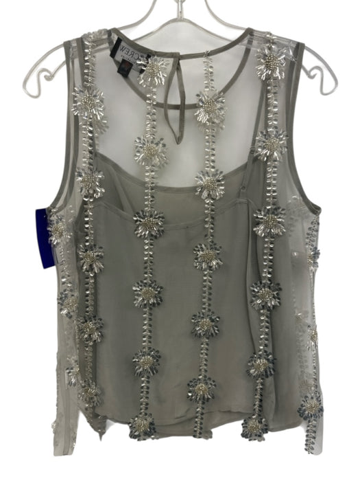 J Crew Collection Size 4 Gray Viscose Mesh Sequin Slip Cami Top Gray / 4