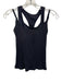 Set Active Size Small Black Nylon Blend Sleeveless Shelf Bra Layered Ribbed Top Black / Small