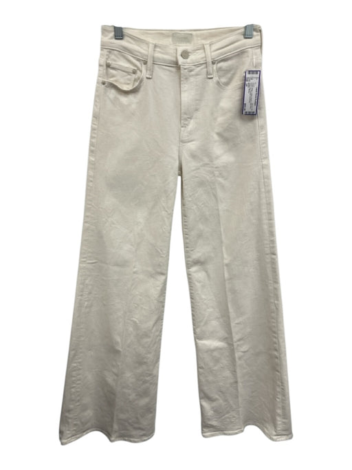 Mother Size 24 Cream White Cotton Denim High Rise Flare Leg Pockets Jeans Cream White / 24