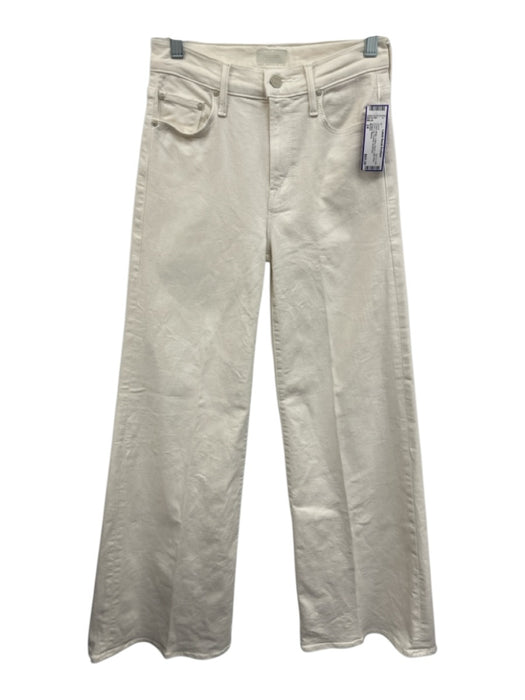 Mother Size 24 Cream White Cotton Denim High Rise Flare Leg Pockets Jeans Cream White / 24