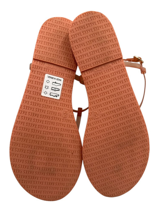 Tkees Shoe Size 9 Salmon Pink Thong Ankle Strap Jelly Sandals Salmon Pink / 9