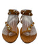 Schutz Shoe Size 9 Tan Brown Leather Upper Toe Strap Studded Ankle Wrap Sandals Tan Brown / 9