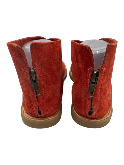 Born Shoe Size 9 Brick Red Leather Upper open toe Criss Cross Back Zip Sandals Brick Red / 9