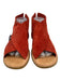 Born Shoe Size 9 Brick Red Leather Upper open toe Criss Cross Back Zip Sandals Brick Red / 9