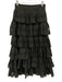 Sezane x Sea New York Size 34 Black Cotton Tiered Eyelet Back Zip Maxi Skirt Black / 34