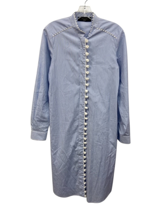 Max Mara Size Small Blue & White No Fabric Tag Vertical Pinstripe Dress Blue & White / Small