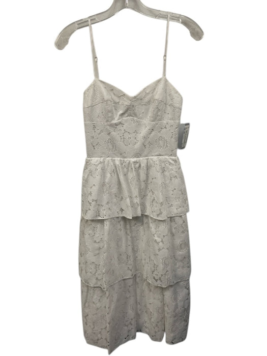 Amanda Uprichard Size XS White Nylon Sweetheart Neckline Spaghetti Strap Dress White / XS