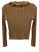 Ulla Johnson Size P Beige Merino Wool Button Close Ruffle & Lace Accent Cardigan Beige / P