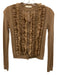 Ulla Johnson Size P Beige Merino Wool Button Close Ruffle & Lace Accent Cardigan Beige / P