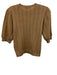 Ulla Johnson Size P Beige Merino Wool Crew Neck Ruffle & Lace Accent Ribbed Top Beige / P