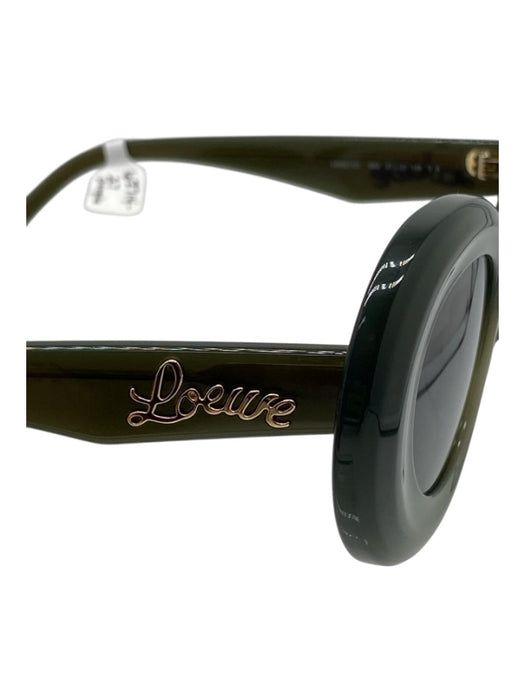 Loewe Green Acetate Gold Detail Oval Butterfly Sunglasses Green