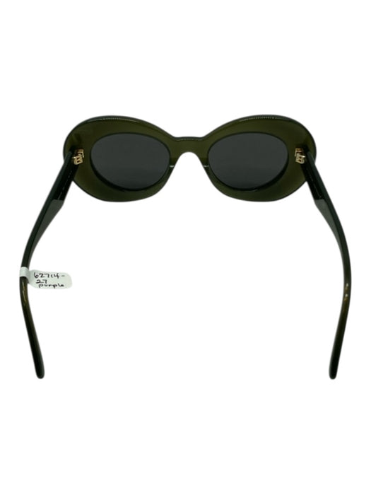 Loewe Green Acetate Gold Detail Oval Butterfly Sunglasses Green