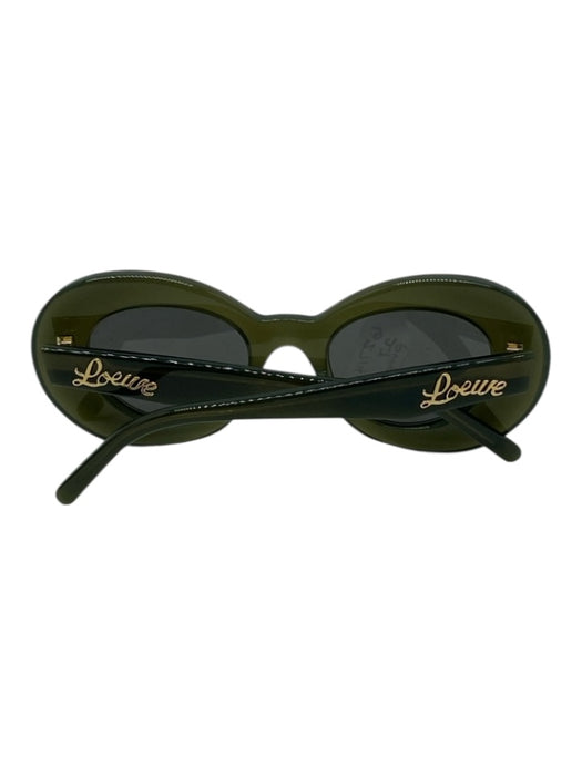 Loewe Green Acetate Gold Detail Oval Butterfly Sunglasses Green