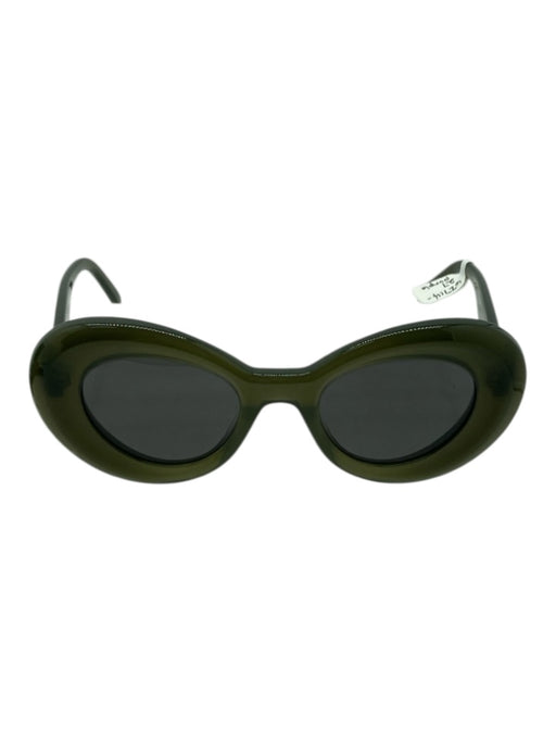 Loewe Green Acetate Gold Detail Oval Butterfly Sunglasses Green
