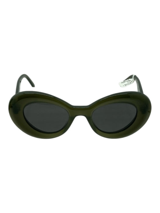 Loewe Green Acetate Gold Detail Oval Butterfly Sunglasses Green