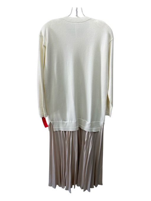 Anthropologie Size XS Beige White Polyester Blend Long Sleeve Fabric Block Dress Beige White / XS