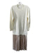 Anthropologie Size XS Beige White Polyester Blend Long Sleeve Fabric Block Dress Beige White / XS