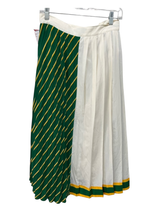 Banana Republic Athletics Size S Cream, Green, Yellow Polyester Wrap Midi Skirt Cream, Green, Yellow / S