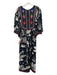 Farm Rio Size Small Black, White, Multi Viscose Abstract Embroidered Maxi Dress Black, White, Multi / Small