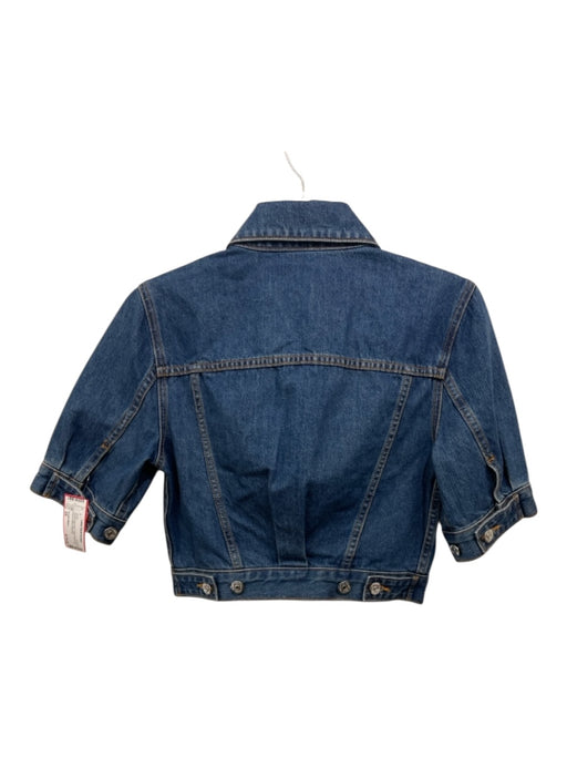 Veronica Beard Size XS Medium dark wash Cotton Denim Half Sleeve Button Jacket Medium dark wash / XS