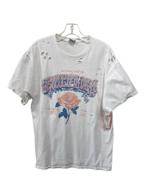 Junk Food Size M White, Blue, Red Cotton Distressed graphic short sleeve Top White, Blue, Red / M