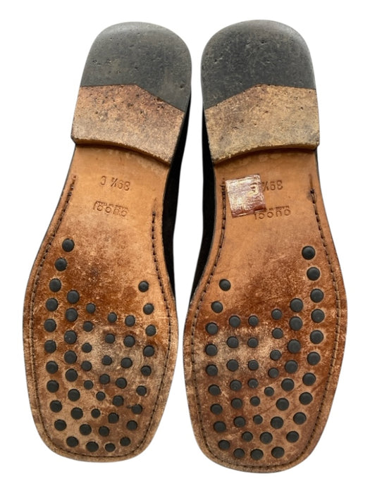 Gucci Shoe Size 39.5 Dark Brown Suede & Leather Horsebit Round Toe Loafers Dark Brown / 39.5