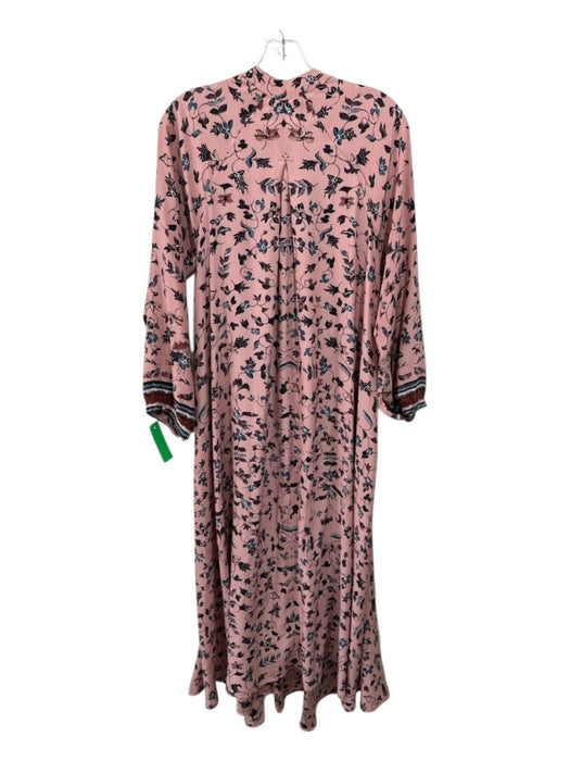 Natalie Martin Size XS Pink, Navy, Multi Rayon Long Sleeve Floral Maxi Dress Pink, Navy, Multi / XS