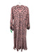 Natalie Martin Size XS Pink, Navy, Multi Rayon Long Sleeve Floral Maxi Dress Pink, Navy, Multi / XS