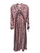 Natalie Martin Size XS Pink, Navy, Multi Rayon Long Sleeve Floral Maxi Dress Pink, Navy, Multi / XS