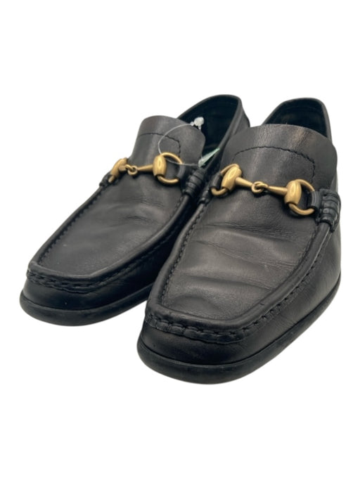 Gucci Shoe Size 9.5 Black Leather Square Toe Horse Bit Seam Detail loafer Flats Black / 9.5