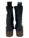 Free People Shoe Size 40 Black Leather Weathered Stacked Block Heel Booties Black / 40