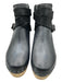 Free People Shoe Size 40 Black Leather Straps Buckle Ankle Clog Booties Black / 40
