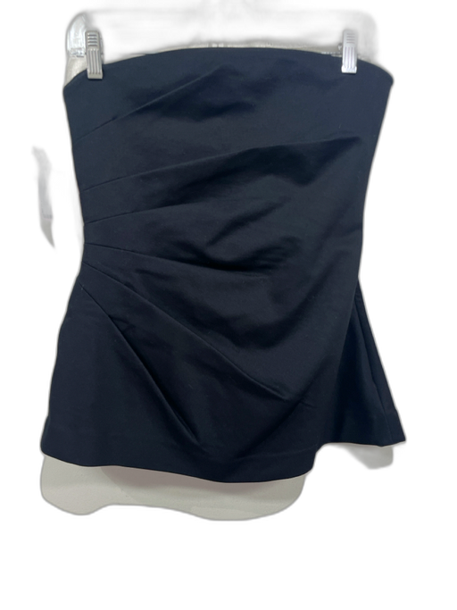 Banana Republic Size S Black Rayon Blend Side Gather Strapless Top Black / S