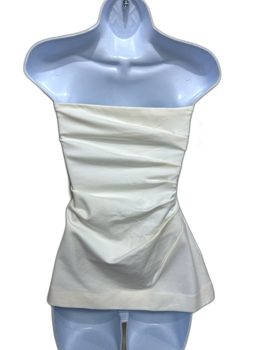 Banana Republic Size S White Rayon Blend Side Gather Strapless Top White / S