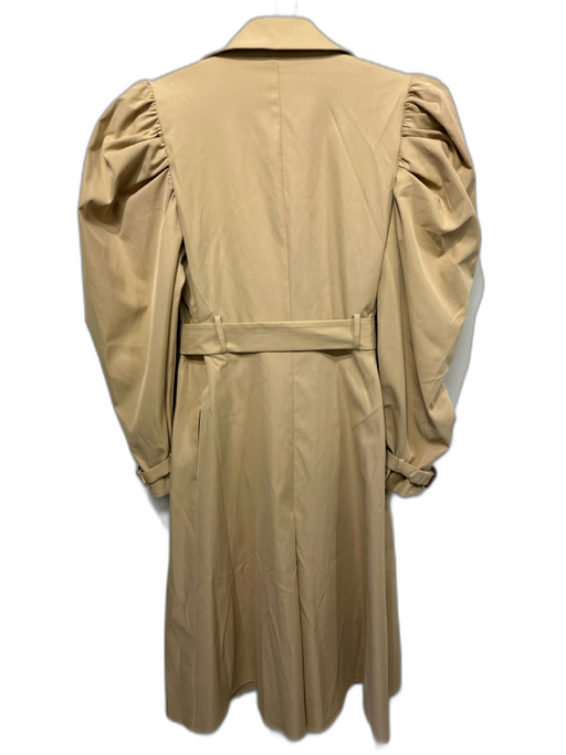 Mare Mare x Anthropologie Size S Khaki Polyester Lapel Puff Shoulder Dress Khaki / S