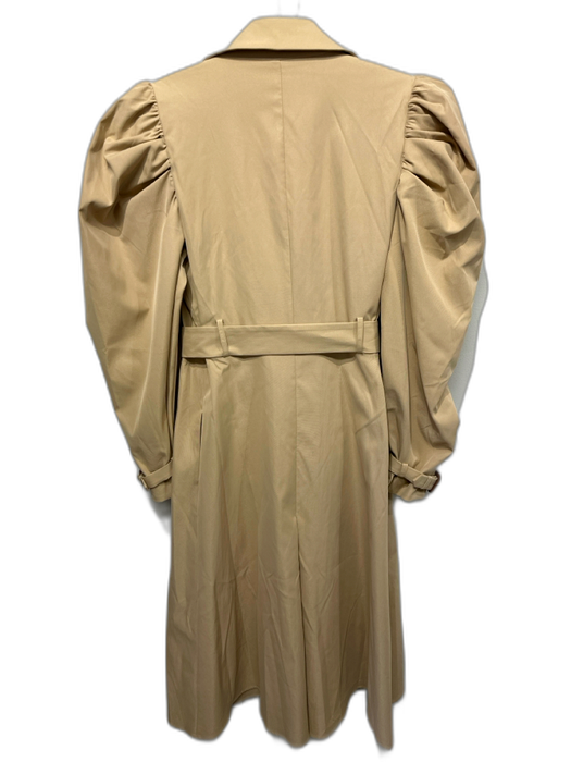 Mare Mare x Anthropologie Size S Khaki Polyester Lapel Puff Shoulder Dress Khaki / S