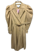 Mare Mare x Anthropologie Size S Khaki Polyester Lapel Puff Shoulder Dress Khaki / S