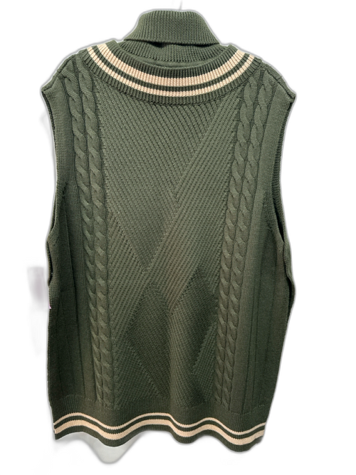 Kerisma Size One Size Hunter Green & Cream Wool Blend Cable Knit Sweater Hunter Green & Cream / One Size