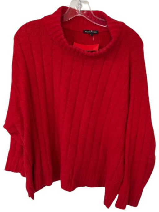 Eileen Fisher Size 1X Red Organic Cotton Blend Mock Neck Knit Sweater Red / 1X