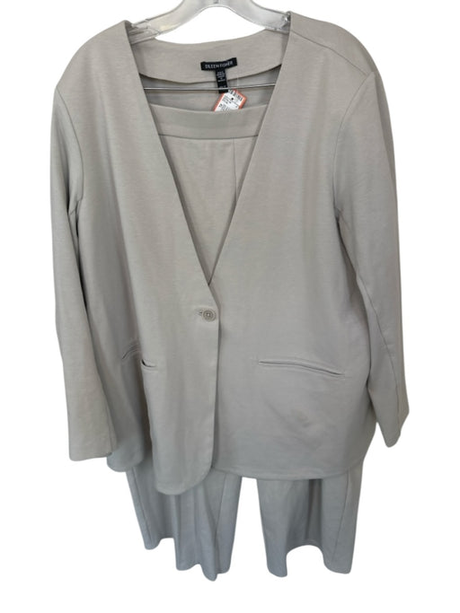 Eileen Fisher Size XL Gray Organic Cotton Blend Elastic Waist Pant Set Gray / XL