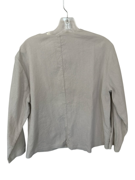 Eileen Fisher Size XL Bone Organic Cotton One Button Textured Jacket Bone / XL