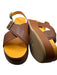 J/Slides Shoe Size 9.5 Brown & Orange Leather Platform Crossover Buckles Sandals Brown & Orange / 9.5